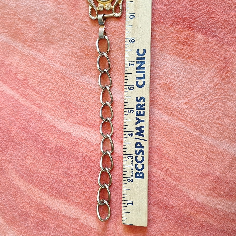 🦁Harwill NY rare lion vintage metal belt with clip and chain - Picture 12 of 15